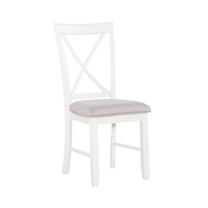 Pemberly Row Farmhouse Wood Set of Two Dining Side Chairs in Gray