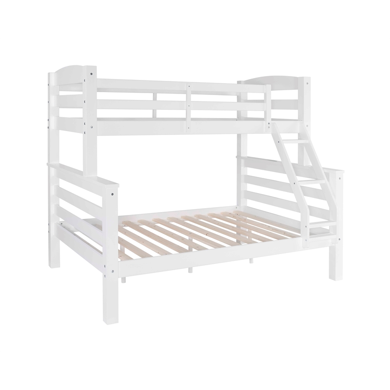 Pemberly Row Transitional Twin over Full Wood Bunk Bed in White