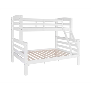 pemberly row transitional twin over full wood bunk bed in white