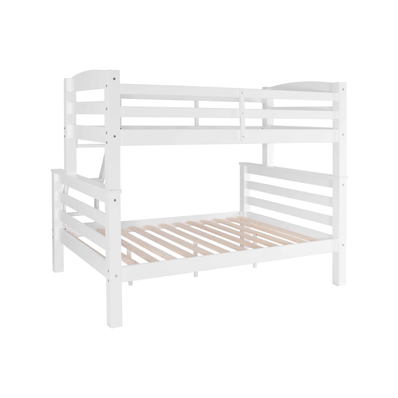 Pemberly Row Transitional Twin over Full Wood Bunk Bed in White