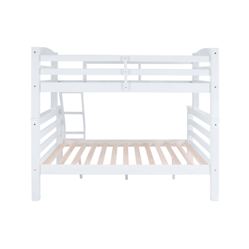 Pemberly Row Transitional Twin over Full Wood Bunk Bed in White