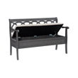 Pemberly Row Transitional Wood Storage Bench in Gray