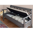 Pemberly Row Transitional Wood Storage Bench in Gray