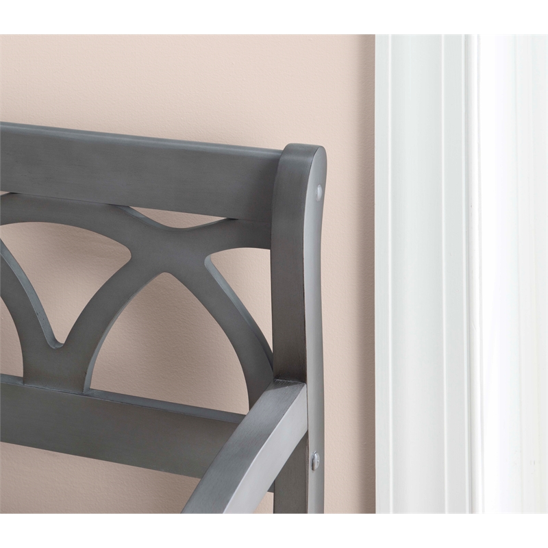 Pemberly Row Transitional Wood Storage Bench in Gray