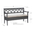 Pemberly Row Transitional Wood Storage Bench in Gray