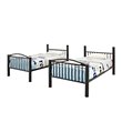 Pemberly Row Contemporary Metal Twin Over Twin Bunk Bed Attached Ladder in Black