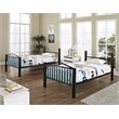 Pemberly Row Contemporary Metal Twin Over Twin Bunk Bed Attached Ladder in Black
