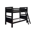 Pemberly Row Transitional Wood Twin Over Twin Bunk Bed Heavy Duty Slats in Black