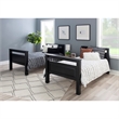 Pemberly Row Transitional Wood Twin Over Twin Bunk Bed Heavy Duty Slats in Black