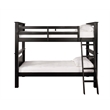Pemberly Row Transitional Wood Twin Over Twin Bunk Bed Heavy Duty Slats in Black
