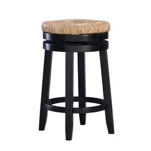 Pemberly Row 25.5&quot Transitional Wood Counter Stool in Black/Natural