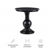 Pemberly Row Transitional Wood Accent Table w/ Pedestal Base in Jet Black