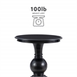 Pemberly Row Transitional Wood Accent Table w/ Pedestal Base in Jet Black