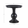 Pemberly Row Transitional Wood Accent Table w/ Pedestal Base in Jet Black