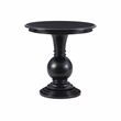 Pemberly Row Transitional Wood Accent Table w/ Pedestal Base in Jet Black