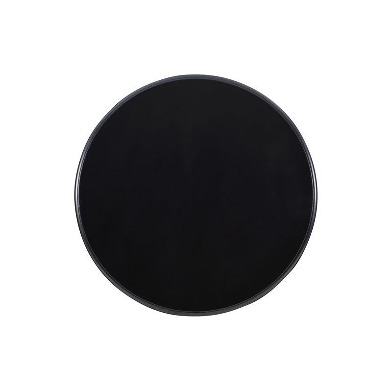 Pemberly Row Transitional Wood Accent Table w/ Pedestal Base in Jet Black