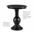 Pemberly Row Transitional Wood Accent Table w/ Pedestal Base in Jet Black