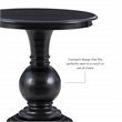 Pemberly Row Transitional Wood Accent Table w/ Pedestal Base in Jet Black