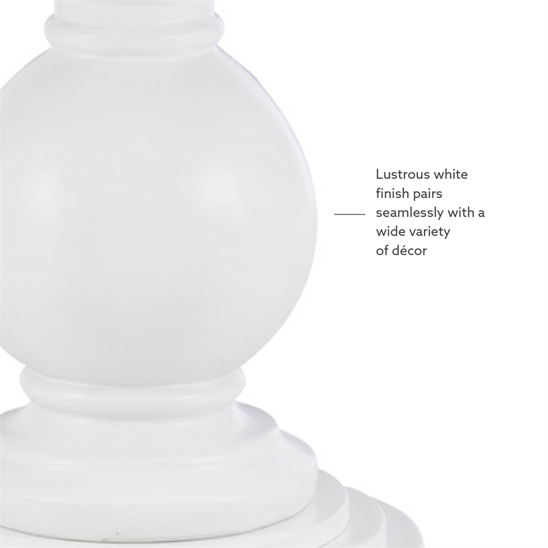 Pemberly Row Round Transitional Wood Accent Table w/ Pedestal Base in White