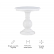 Pemberly Row Round Transitional Wood Accent Table w/ Pedestal Base in White