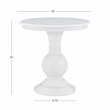 Pemberly Row Round Transitional Wood Accent Table w/ Pedestal Base in White