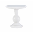Pemberly Row Round Transitional Wood Accent Table w/ Pedestal Base in White