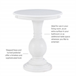 Pemberly Row Round Transitional Wood Accent Table w/ Pedestal Base in White