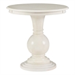Pemberly Row Round Transitional Wood Accent Table w/ Pedestal Base in Cream