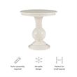 Pemberly Row Round Transitional Wood Accent Table w/ Pedestal Base in Cream