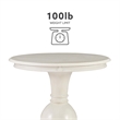 Pemberly Row Round Transitional Wood Accent Table w/ Pedestal Base in Cream