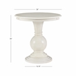 Pemberly Row Round Transitional Wood Accent Table w/ Pedestal Base in Cream