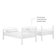 Pemberly Row Modern Metal Twin Over Twin Bunk Bed Attached Ladder in White