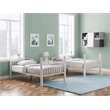 Pemberly Row Modern Metal Twin Over Twin Bunk Bed Attached Ladder in White