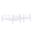 Pemberly Row Modern Metal Twin Over Twin Bunk Bed Attached Ladder in White
