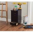 Pemberly Row Mid Century Six Drawer Wood Rolling Storage Cart in Black