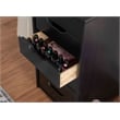 Pemberly Row Mid Century Six Drawer Wood Rolling Storage Cart in Black