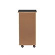 Pemberly Row Mid Century Six Drawer Wood Rolling Storage Cart in Black