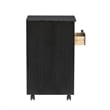 Pemberly Row Mid Century Six Drawer Wood Rolling Storage Cart in Black