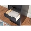 Pemberly Row Mid Century Six Drawer Wood Rolling Storage Cart in Black