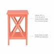 Pemberly Row Mid Century Wood End Table in Coral