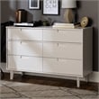 Pemberly Row 6-Drawer Groove Handle Wood Dresser in White