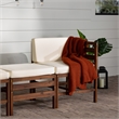 Pemberly Row Solid Wood Modular Outdoor L/R Chairs and Ottoman in Dark Brown