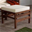 Pemberly Row Solid Wood Modular Outdoor L/R Chairs and Ottoman in Dark Brown