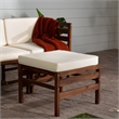 Pemberly Row Solid Wood Modular Outdoor L/R Chairs and Ottoman in Dark Brown