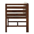Pemberly Row Solid Wood Modular Outdoor L/R Chairs and Ottoman in Dark Brown