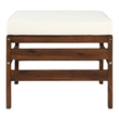 Pemberly Row Solid Wood Modular Outdoor L/R Chairs and Ottoman in Dark Brown