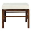 Pemberly Row Solid Wood Modular Outdoor L/R Chairs and Ottoman in Dark Brown