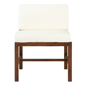 pemberly row modular outdoor acacia armless chair in dark brown