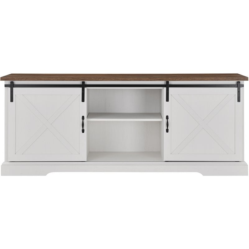 Pemberly Row Wood Sliding Barn Door TV Console for TVs up to 70