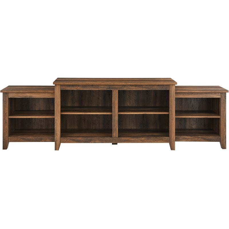 Pemberly Row Transitional Tiered Top Wood TV Stand for TVs up to 80